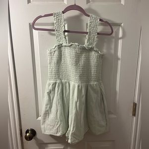 Women’s Green and white american eagle romper